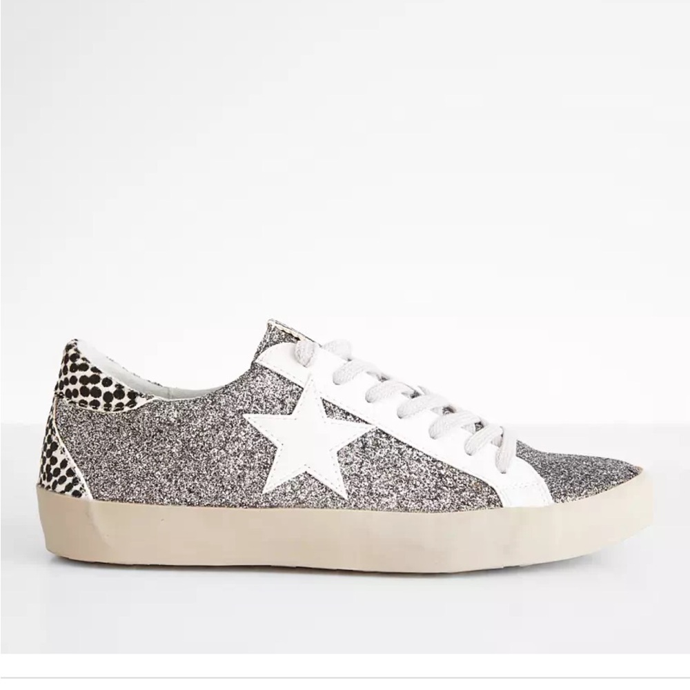 Women's Shu Shop Paula Gunmetal Glitter Sneakers- Size 9